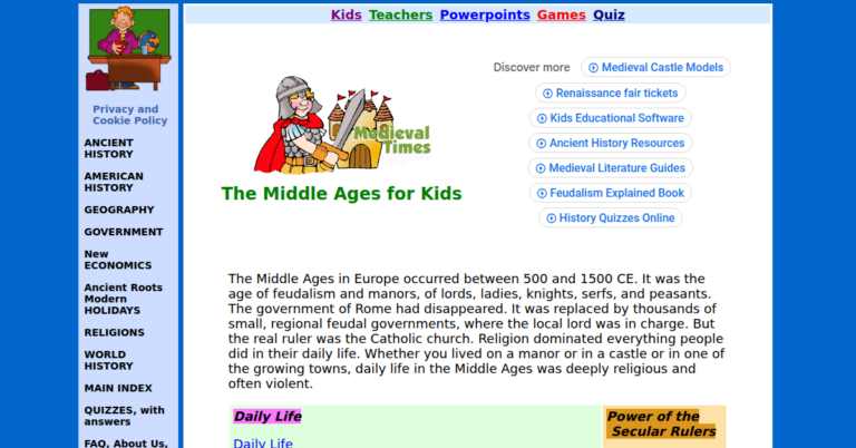 The Middle Ages for Kids 1 768x402