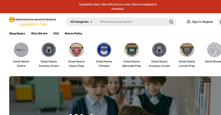 DENNIS Uniform Liquidation Sale 1 768x402