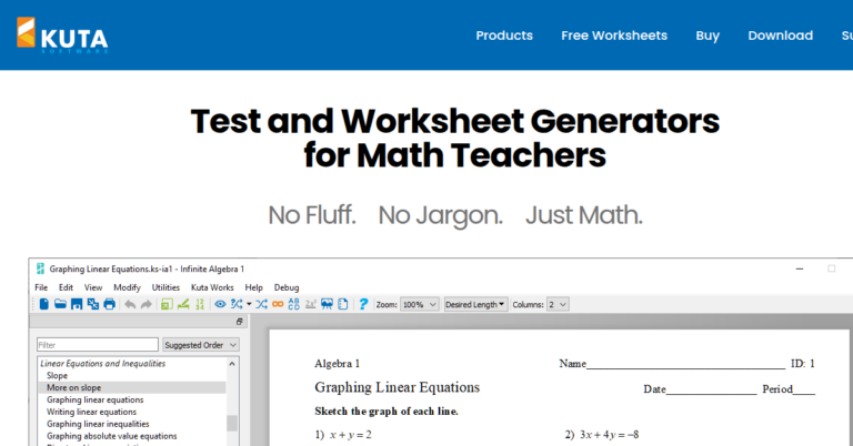 Test and Worksheet Generators for Math Teachers 1 1 768x402