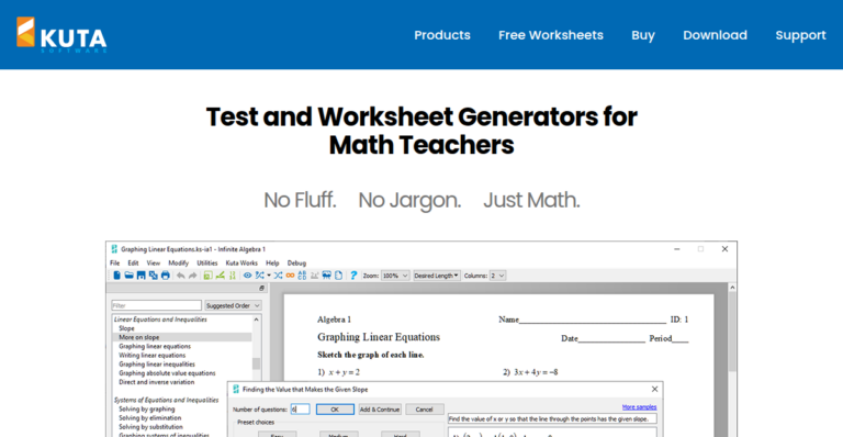 Test and Worksheet Generators for Math Teachers 768x398