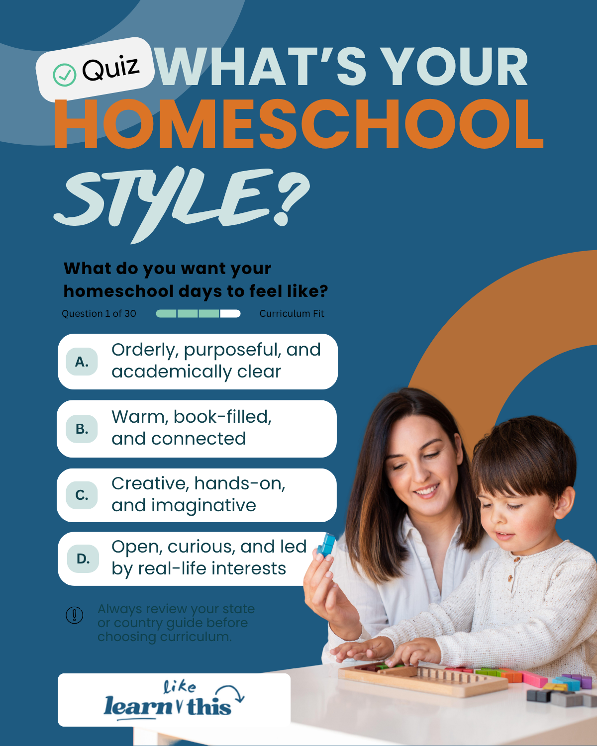 Find your homeschool style quiz preview