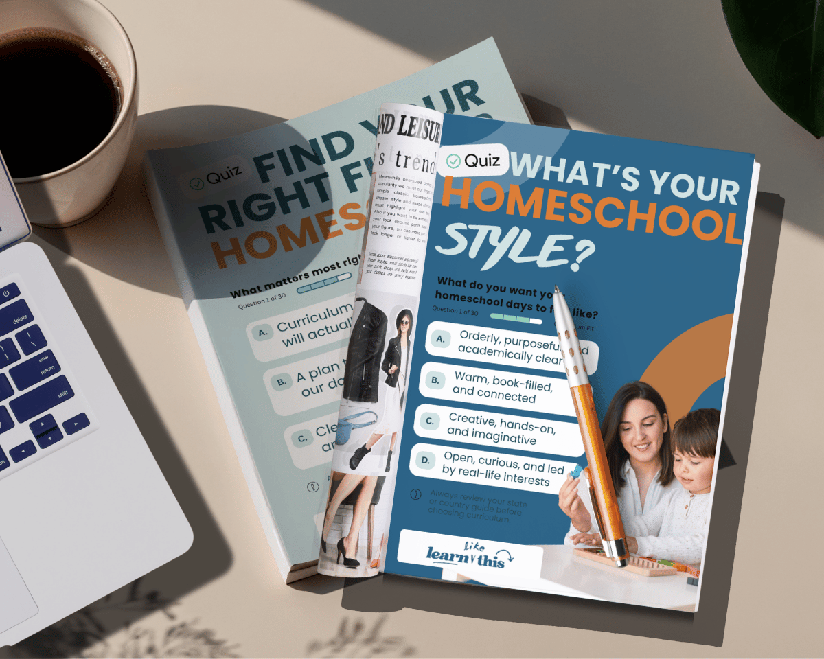 Homeschool style and curriculum fit quizzes from Learn Like This